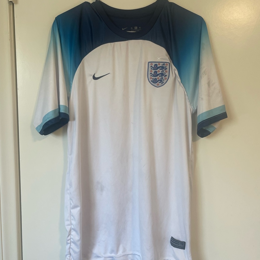 Nike England Football Jersey - White and Blue Gradient